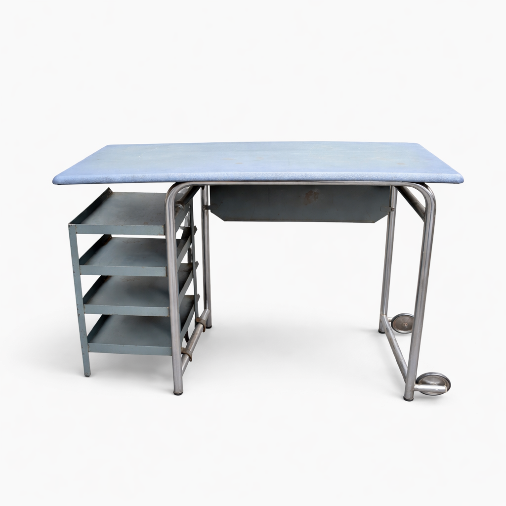Industrial Chrome Tubular Desk with Matching Chair