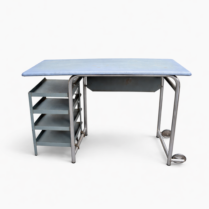 Industrial Chrome Tubular Desk with Matching Chair