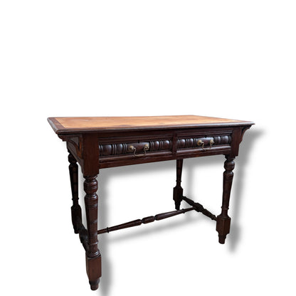 Mahogany, Pine & Oak Console Table with Two Drawers