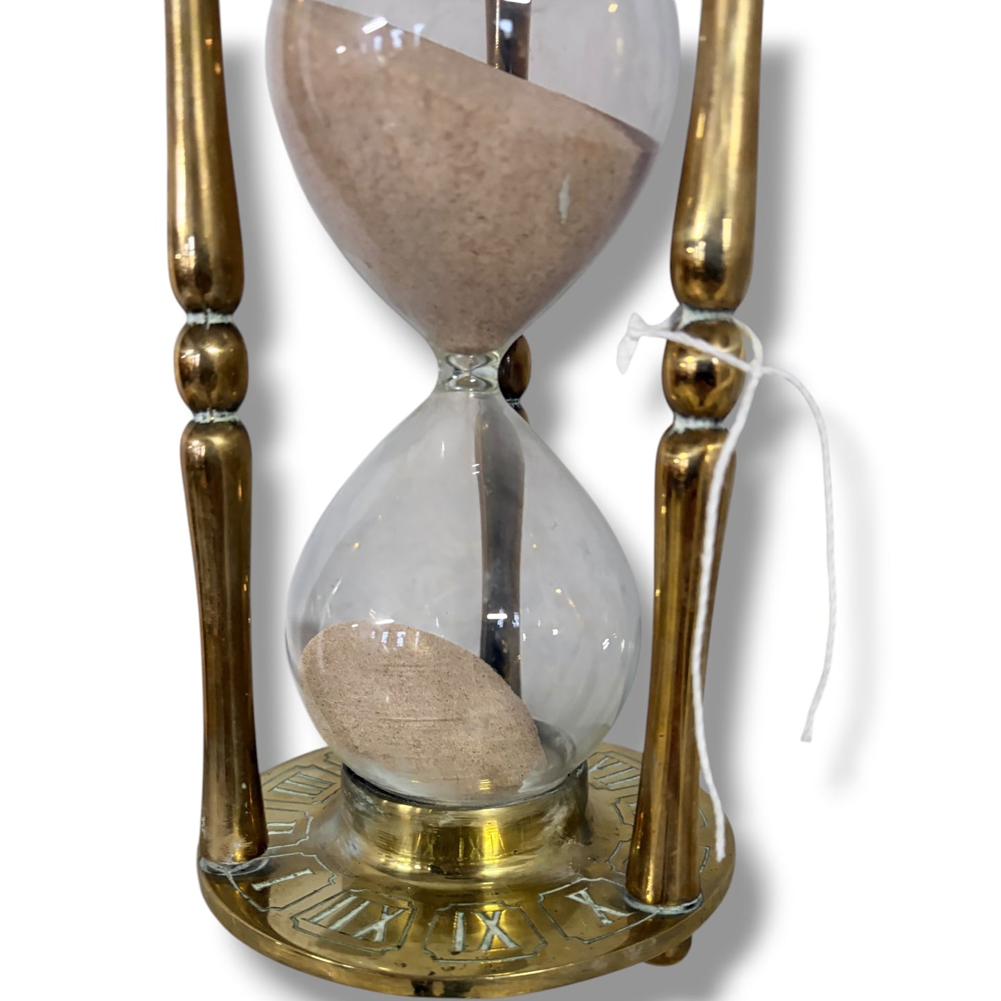 Vintage Brass Hourglass – Solid Father Time Timer with Zodiac & Roman Numerals