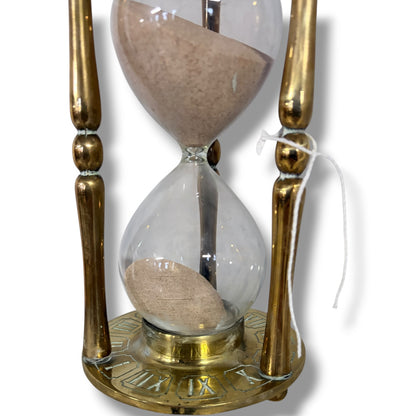 Vintage Brass Hourglass – Solid Father Time Timer with Zodiac & Roman Numerals
