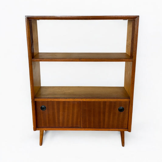 Mid Century Teak Wood Bookcase Cabinet