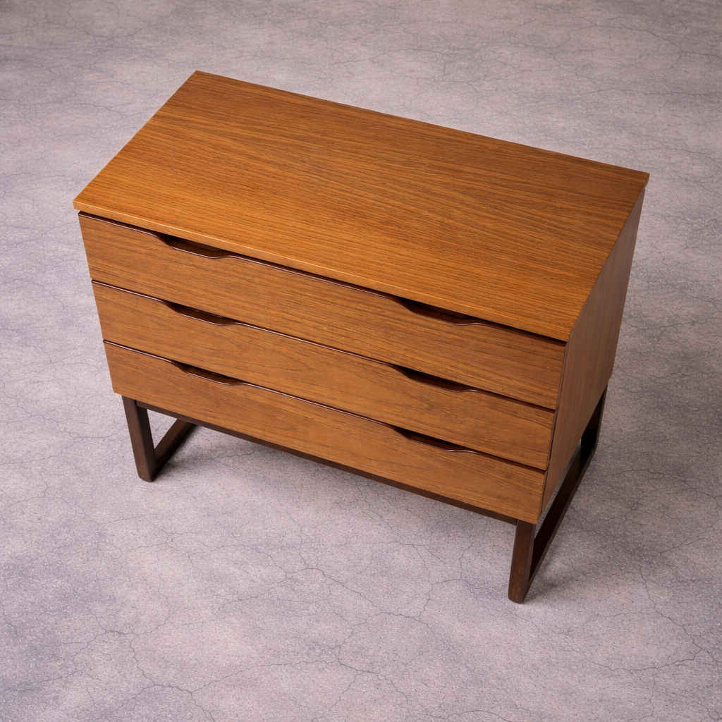 Mid Century Europa Formica and Teak Chest of Drawers