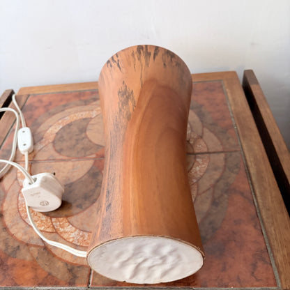 Mid Century Burr Walnut Sculptural Table Lamp
