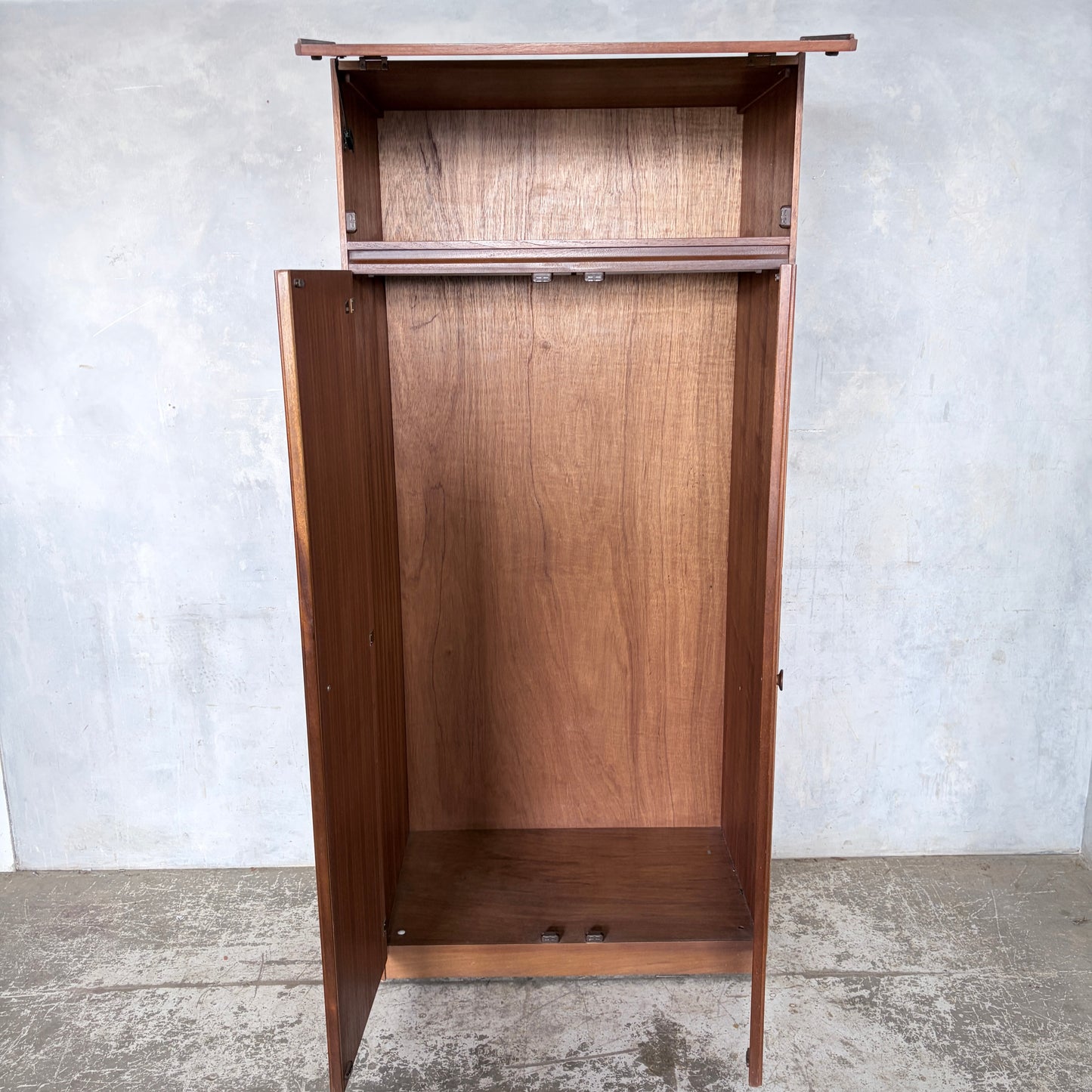 Mid Century Meredew Teak Double Wardrobe | Vintage British Bedroom Wardrobe