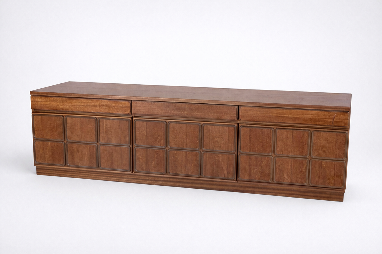 McIntosh Mid Century Teak Sideboard – Panel Front Long Low Cabinet