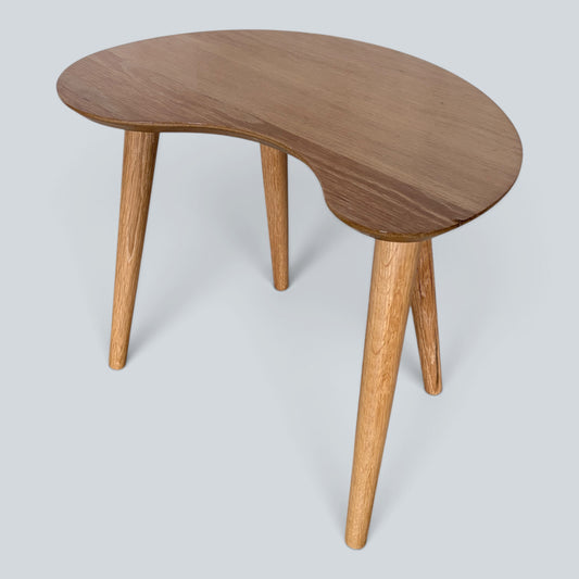 Mid Century Kidney Bean Oak Coffee Table Sculptural Organic Occasional Table
