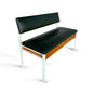 Mid Century Dark Green Metal and Wood Storage Bench