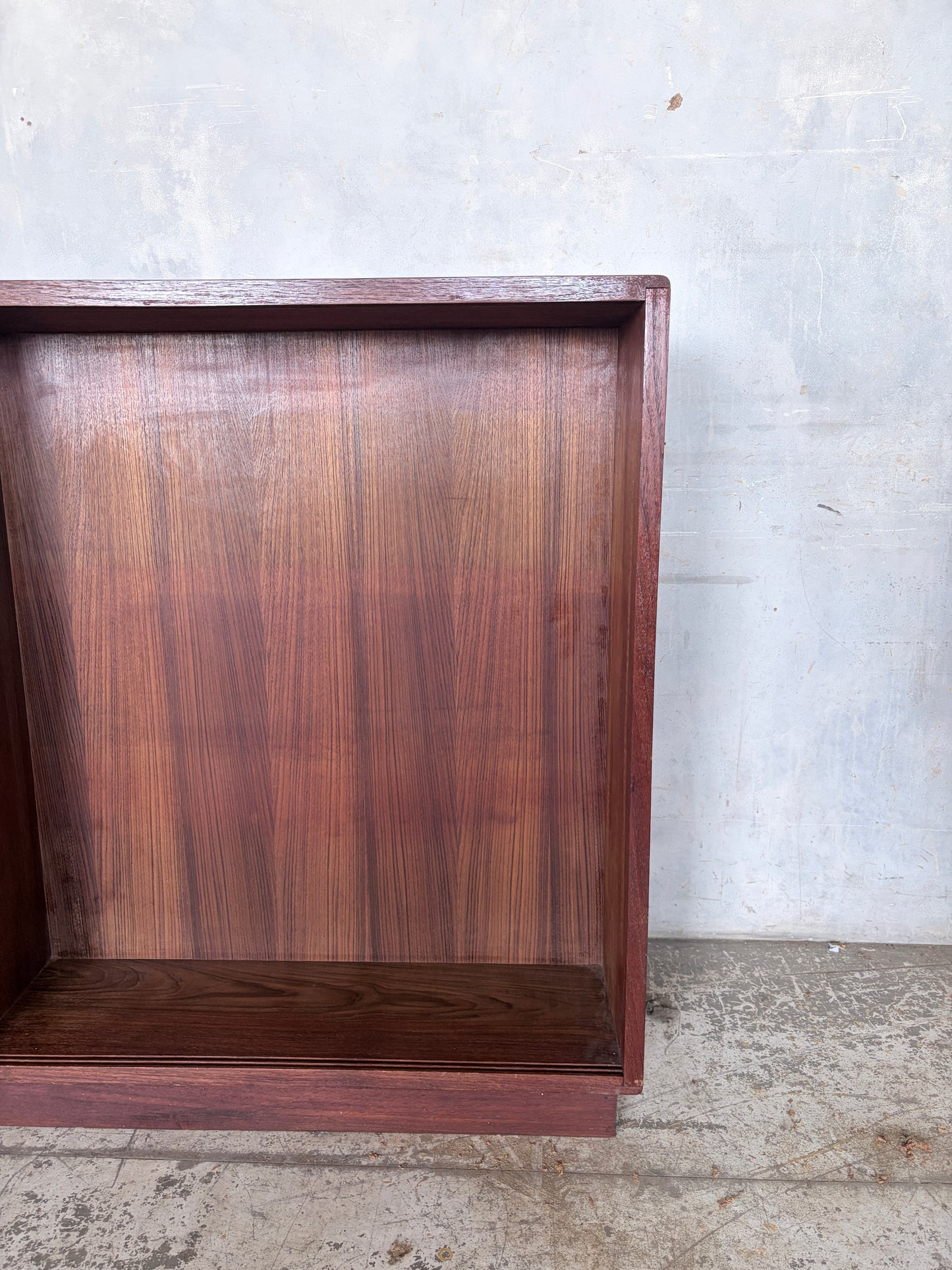 Mid Century Teak Open Bookcase / Display Cabinet – Handmade