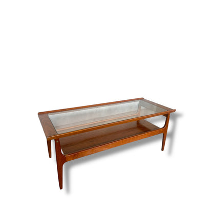 Vintage Danish Teak & Glass Coffee Table – Mid Century Modern Minimalist Design