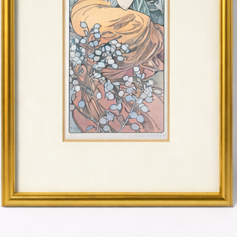 Alphonse Mucha “Topaz & Amethyst” Framed Prints – Art Nouveau Double Panel Wall Art