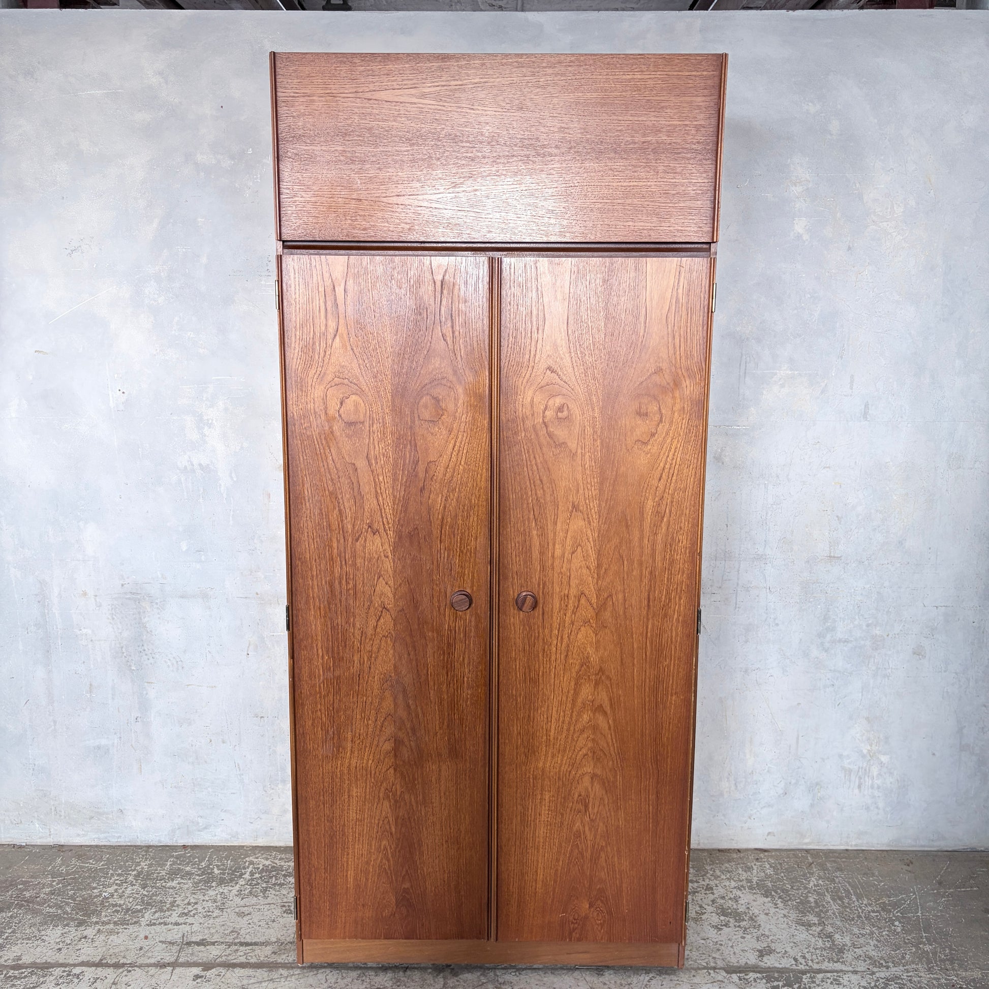 Mid Century Meredew Teak Double Wardrobe | Vintage British Bedroom Wardrobe