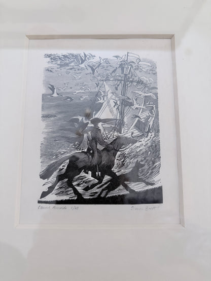 Simon Brett “Count Arnold” Woodblock Print – Vintage and Framed Limited Edition