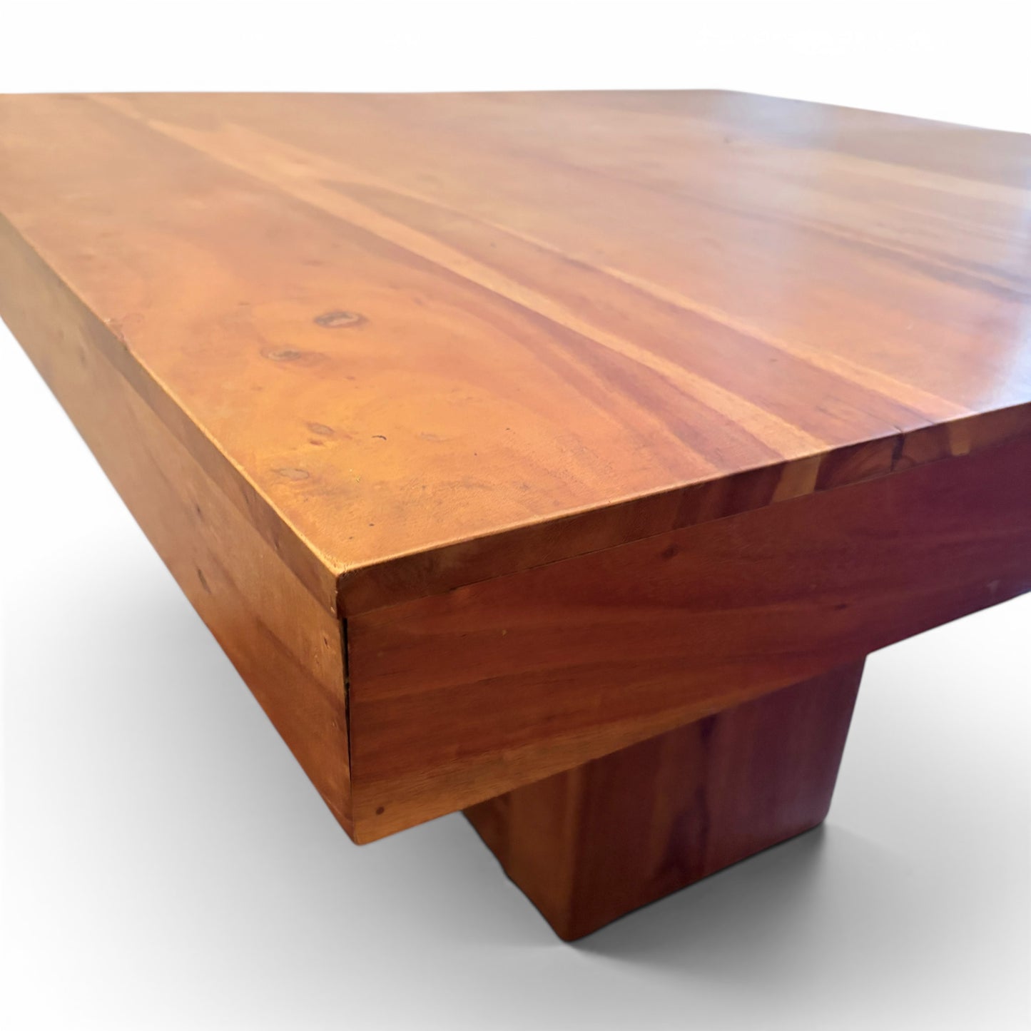 Vintage Solid Mango Wood Square Pedestal Dining Table