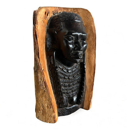 African Makonde Ebony Wood Sculpture – Hand Carved Tribal Art Statement Piece