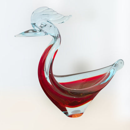Mid-Century Murano Glass Swan Sculpture