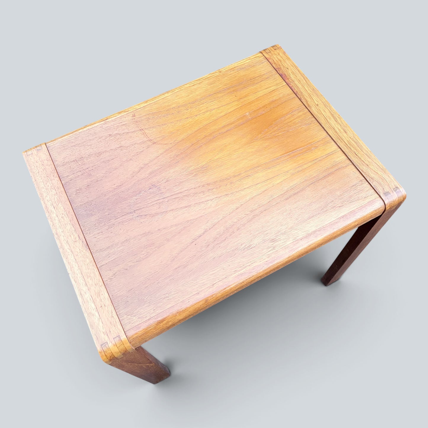 Mid-Century Teak & Beech Nesting Tables | Vintage Nest of Two Side Tables