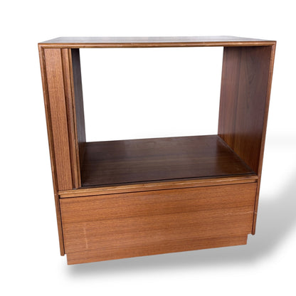 Danish Mid Century Teak Tambour Door Drinks Cabinet / Cocktail Cabinet
