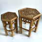 mid century pair of bamboo nesting tables