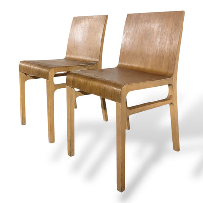 Vintage Pair of Bentwood Plywood Dining Chairs