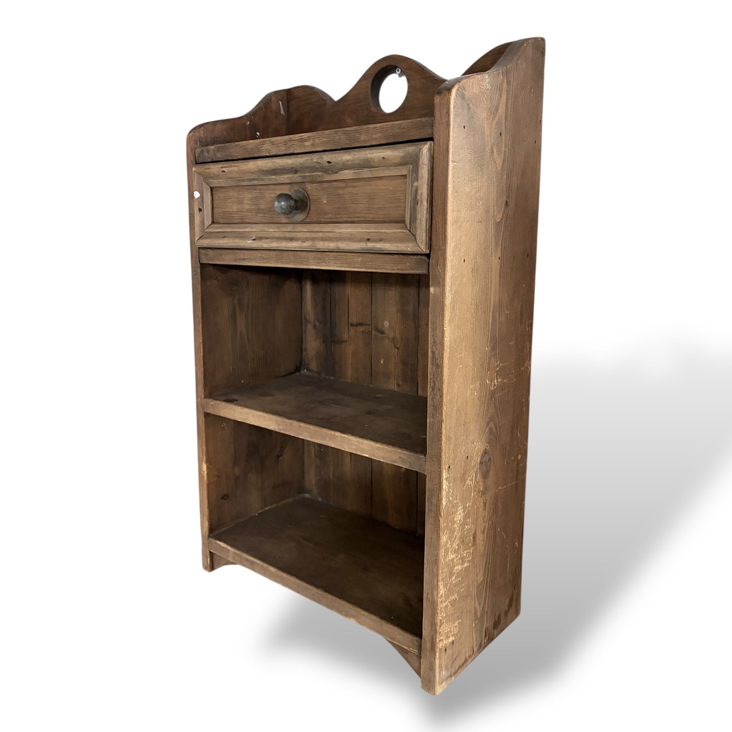 Vintage Oak & Pine Bathroom Cabinet with Drawer — view 2