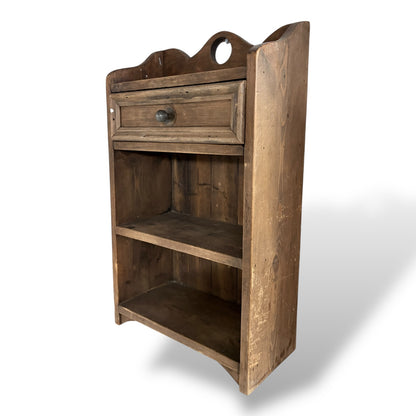 Vintage Oak & Pine Bathroom Cabinet with Drawer — view 2