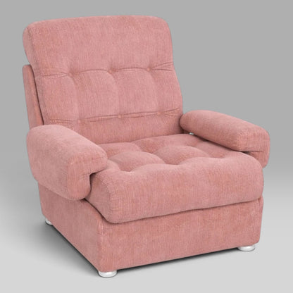 1970s Heals Modular Lounge Armchair Dusty Pink Button-Tufted Mid Century Chair