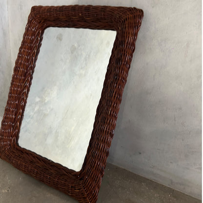 Mid Century Rattan Mirror