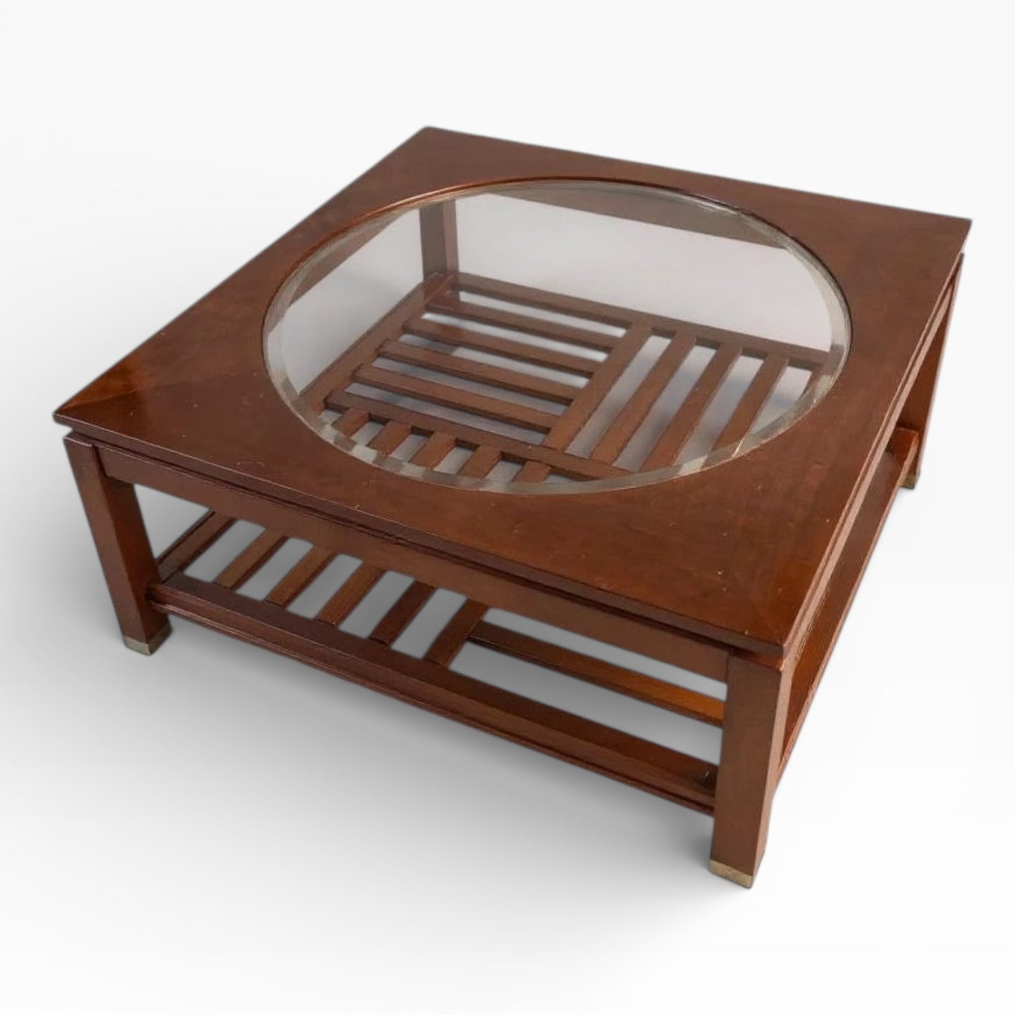 Stickley Solid Cherry Coffee Table with Glass Insert (2001)