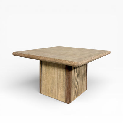 Vintage Trioh Pine & Oak Coffee Table – Solid Wood Mid-Century Square Table