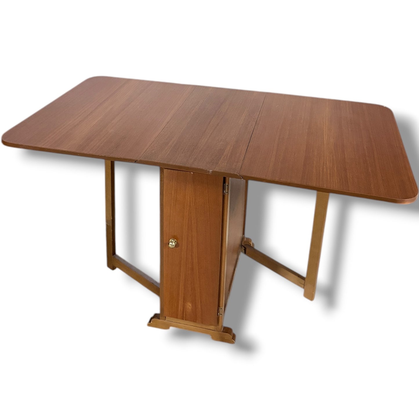 Mid-Century Dining Table - Drop-Leaf Extending Table with Built-In Storage