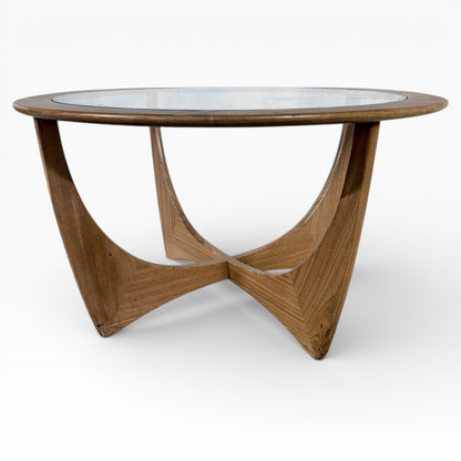 Mid Century G Plan Astro Circular Teak and Glass Coffee Table