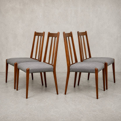 Mid Century Set of Four Danish Teak Dining Chairs by Dyrlund