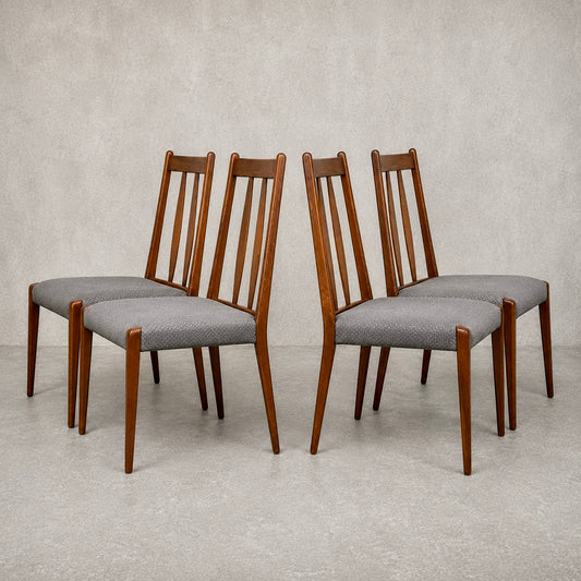 Mid Century Set of Four Danish Teak Dining Chairs by Dyrlund