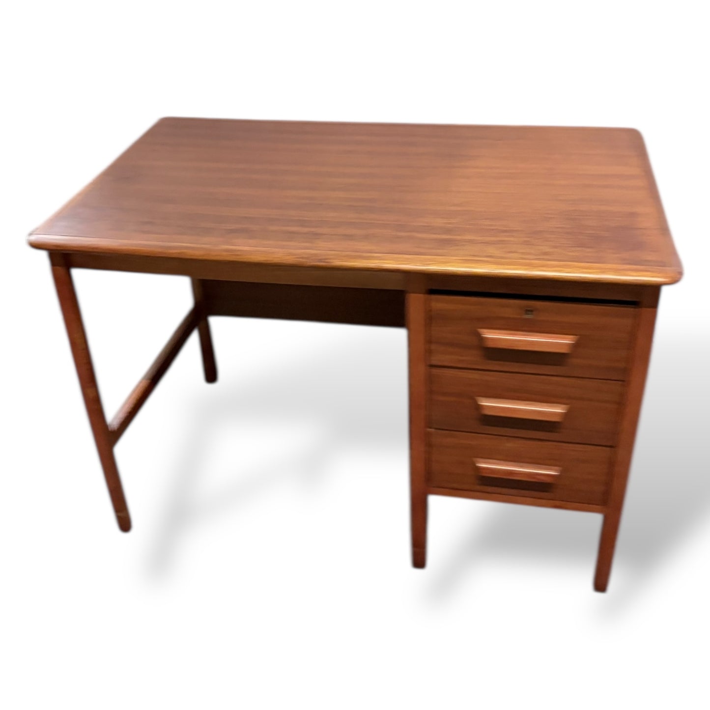 Mid Century Abbess Teachers Desk / Vintage 1950s School Desk with Drawers — view 5