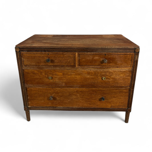 Art Deco Chest of Drawers – Vintage Tallboy Dresser Oak Wood
