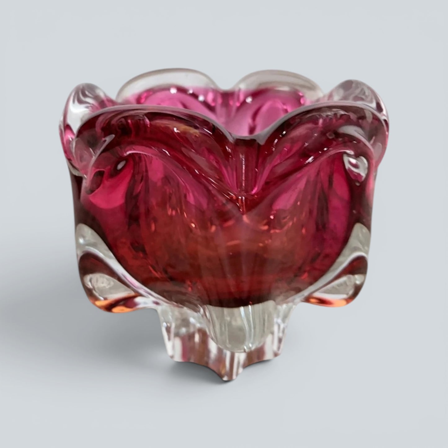 1960s Czech Sommerso Art Glass Bowl by Josef Hospodka for Chřibská