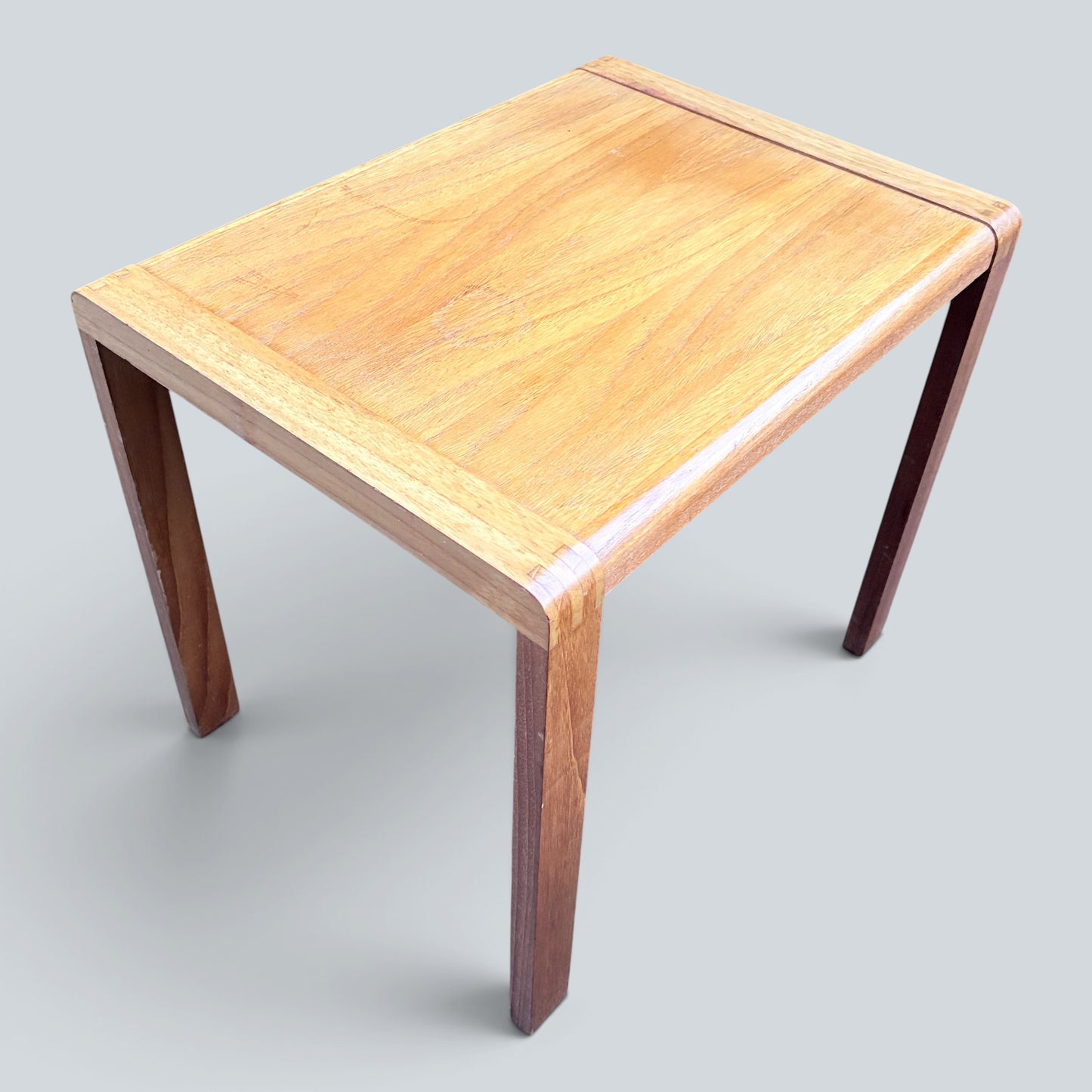 Mid-Century Teak & Beech Nesting Tables | Vintage Nest of Two Side Tables