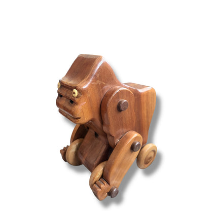 Mid Century Articulated Wooden Gorilla Toy Sculpture — view 4