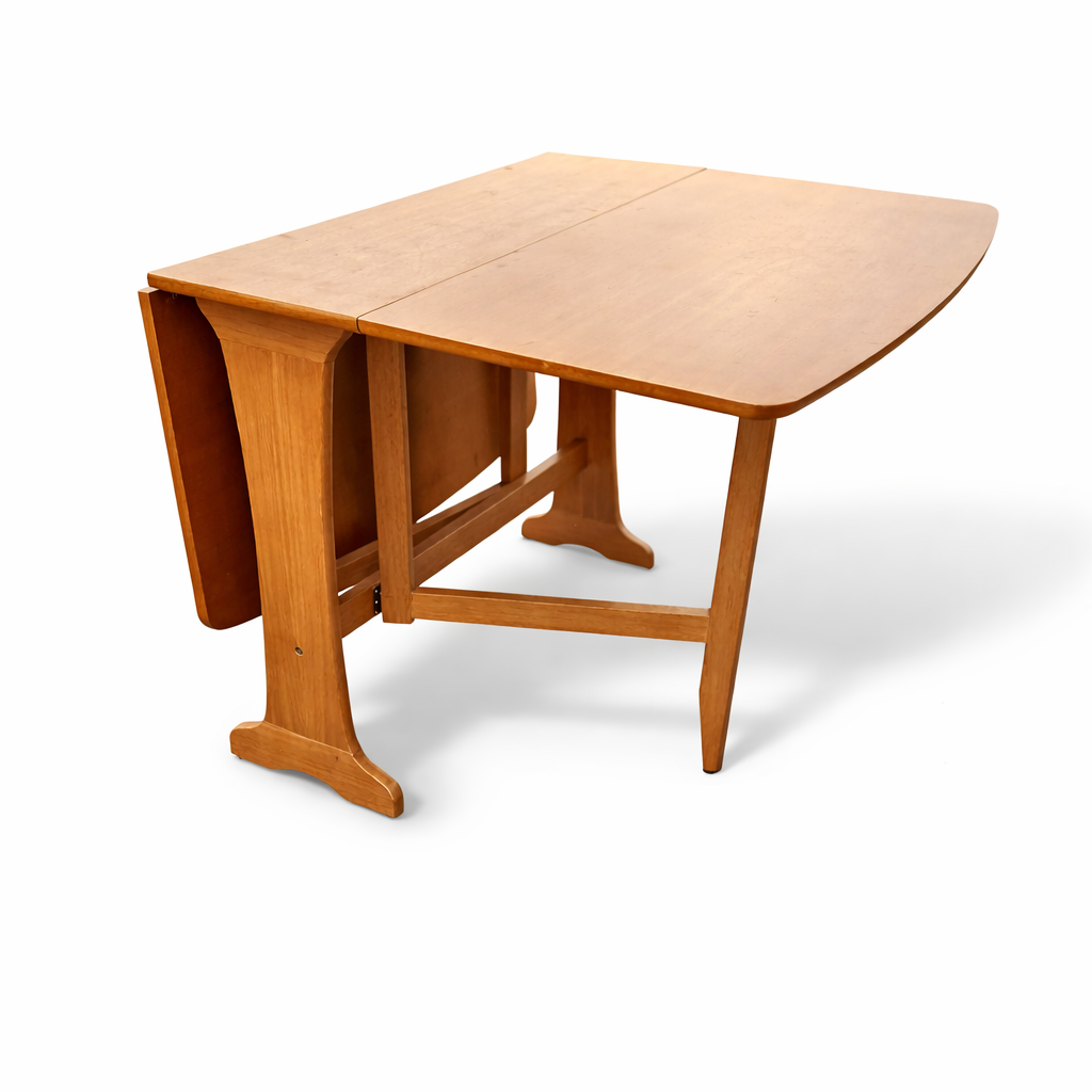 Mid Century Vintage Teak Drop Leaf Dining Table