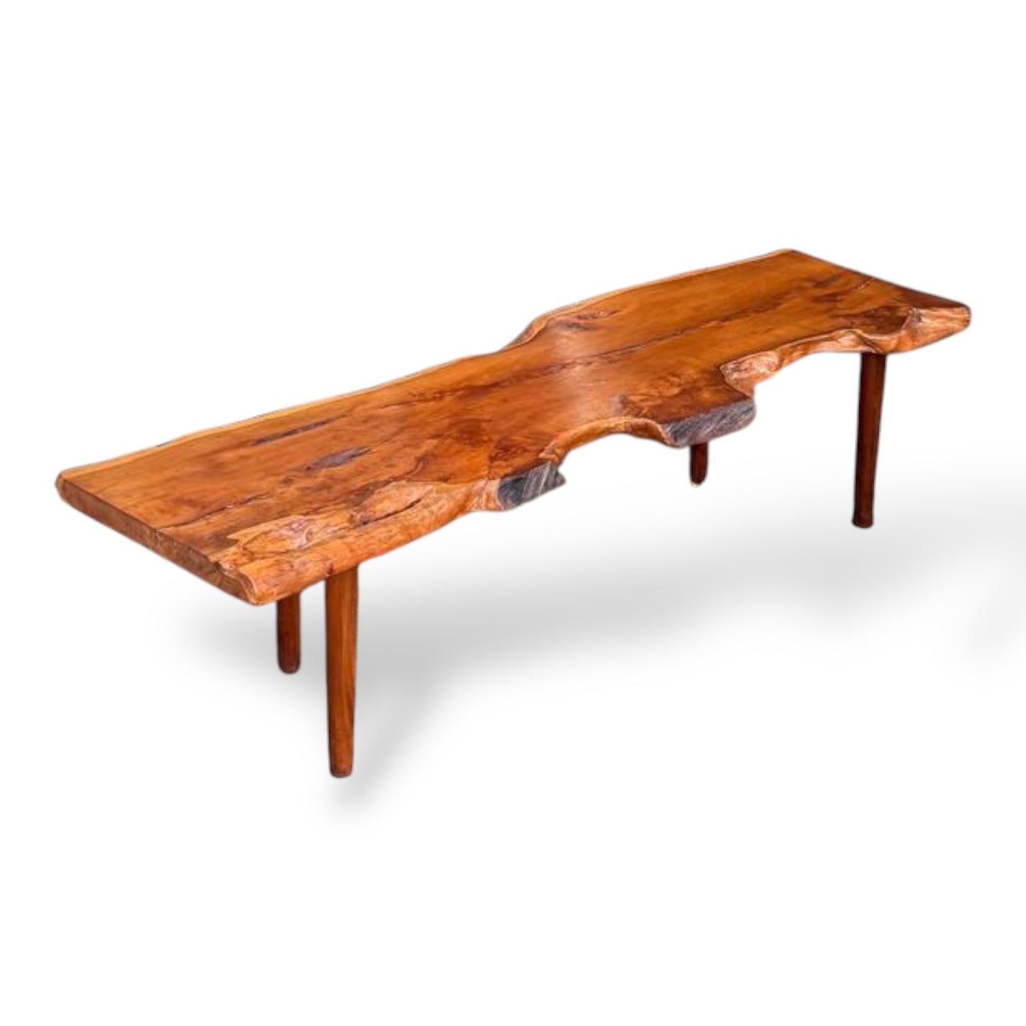 Reynolds of Ludlow Live Edge Yew Wood Coffee Table – Mid-Century — view 6