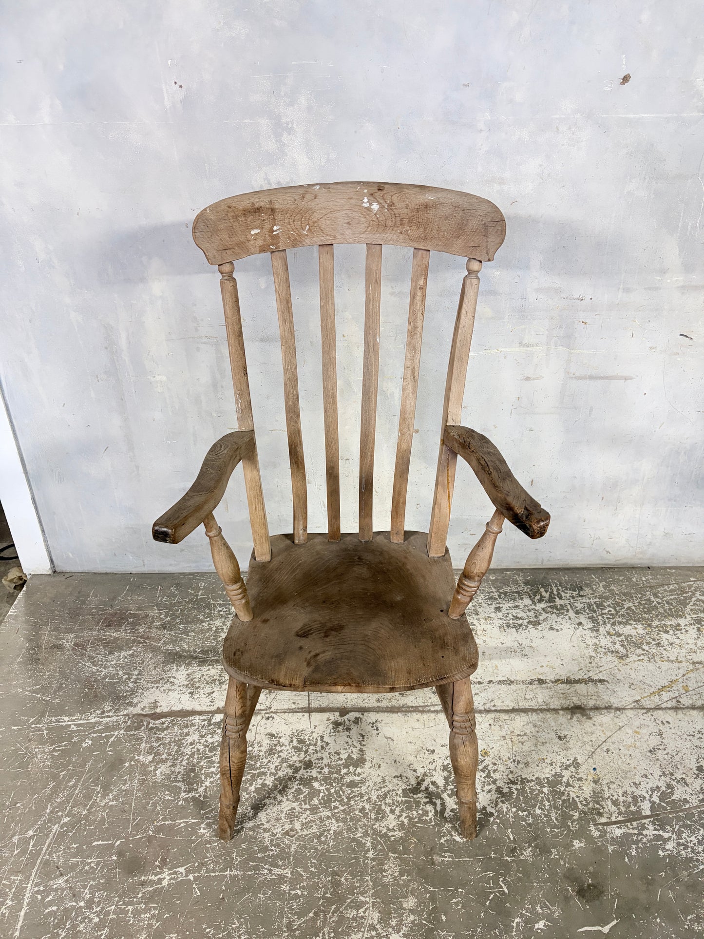 Antique Pine & Elm Farmhouse Armchair