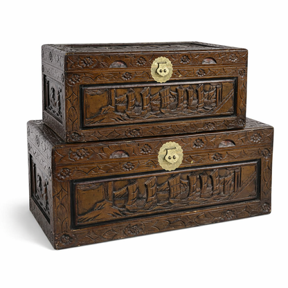 Pair of Chinese Camphor Wood Storage Chests / Trunks
