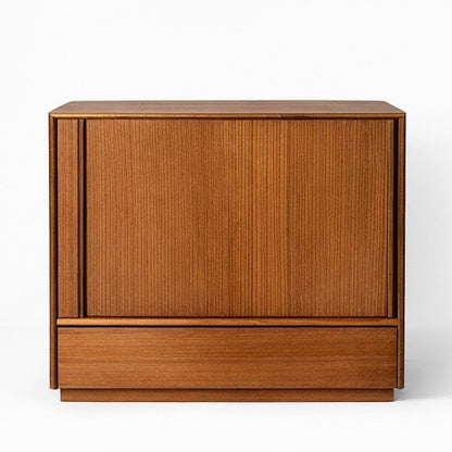 Danish Mid Century Teak Tambour Door Drinks Cabinet / Cocktail Cabinet