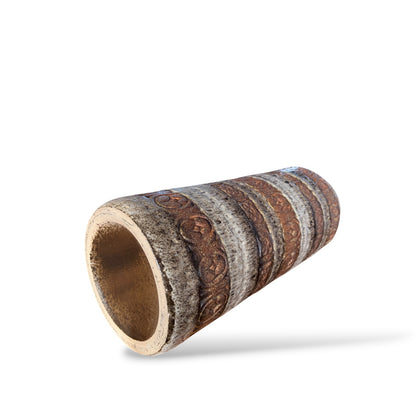 West German Pottery Vase – Large Fat Lava Vintage Floor Vase Brown Cream