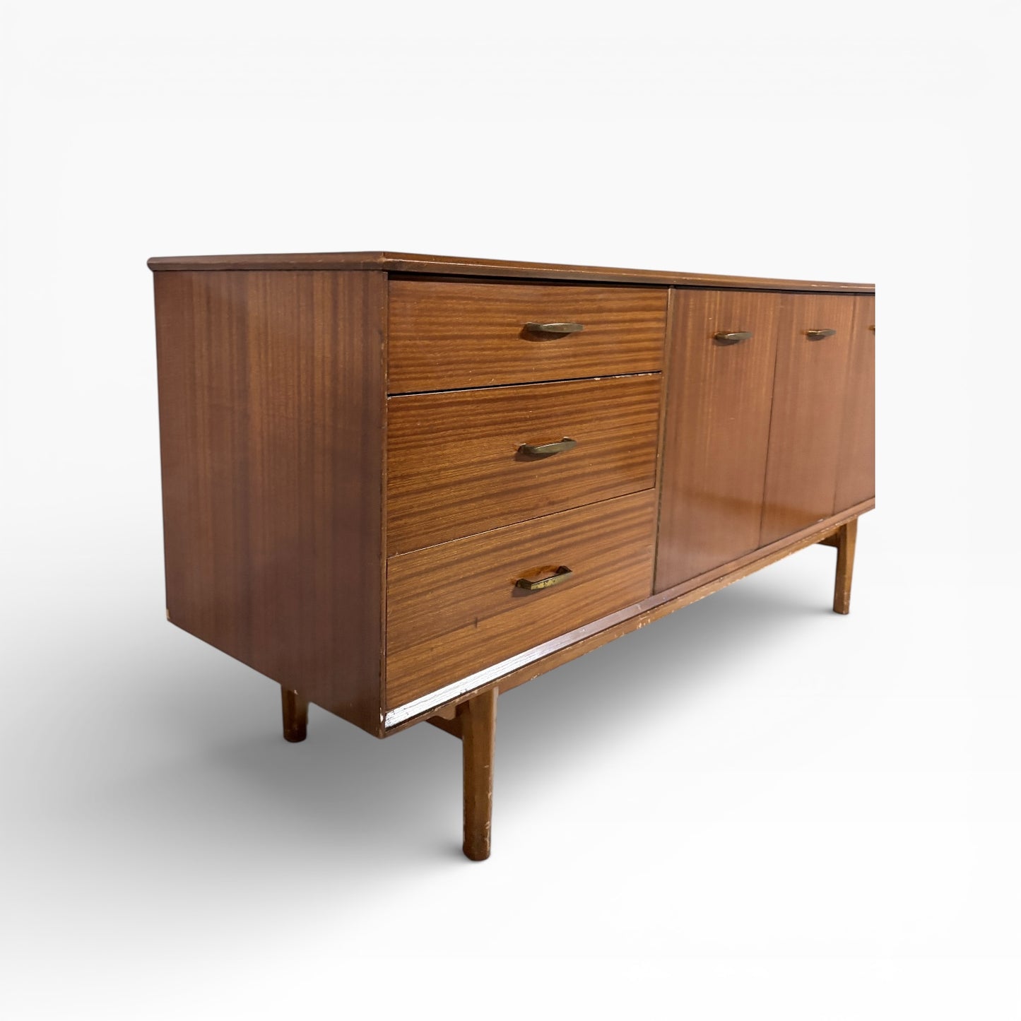 Lebus Mid-Century Walnut Sideboard with Cocktail Cabinet & Storage