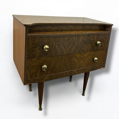 Mid Century Formica Chest of Drawers Bedside Table