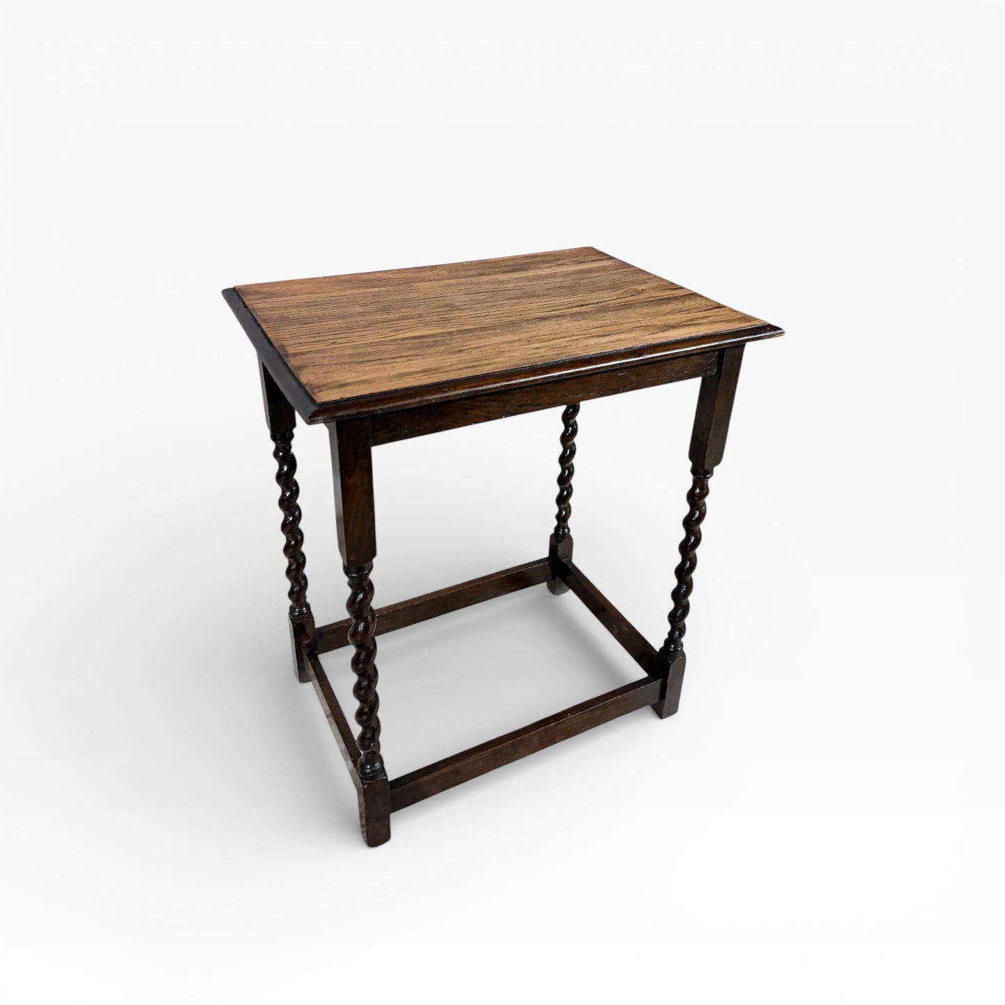 Vintage Barley Twist Oak Side Table