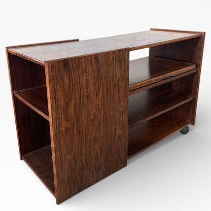Danish Rosewood Media Unit with Sliding Shelf