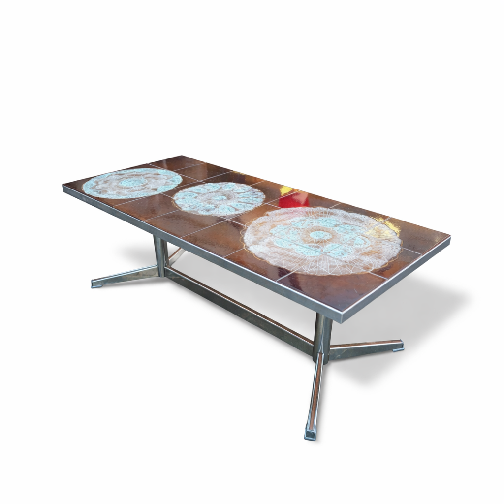 Julian Belarti “Adri” Coffee Table – Vintage Tiled Mid Century Table — view 2